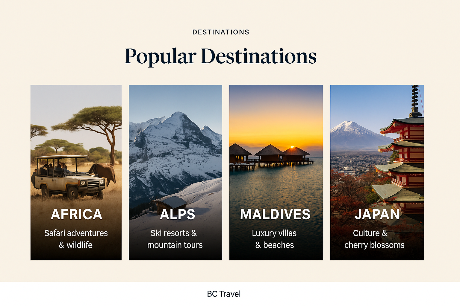 Welcome to BC Travel! Whether you’re dreaming of an African safari, a romantic escape in Dubai, or a tailor-made luxury adventure, I’d love to design your perfect journey. Fill out the form below, and I’ll get back to you personally with ideas and recommendations.